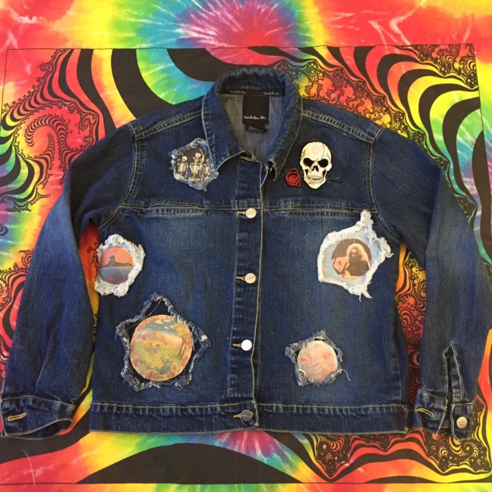 Grateful Dead Patch Jacket Free Pinbacks & Cd - image 2